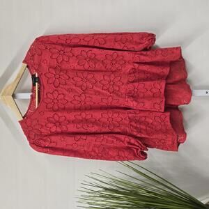 Halogen Women's Floral Lace Peplum‎ Top - Size S